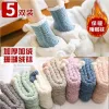 One-piece consignment of coral fleece thickened socks, women's winter home socks, thickened fleece postpartum towel socks, confinement socks, autumn and winter sleep socks details Picture